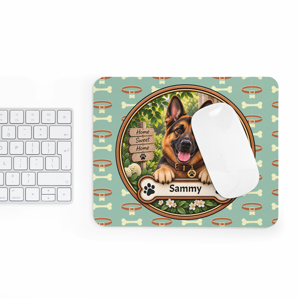 Personalisiertes Hunde-Mousepad mit Name – Schäferhund Design – Mousepad von Kalabula, 23,2 × 19,4 cm