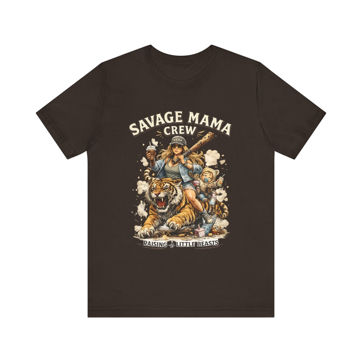 Savage Mama Crew T-Shirt Lustige Mama T-Shirt, Starke Mama Grafik-T-Shirt, Geschenk für coole Mamas
