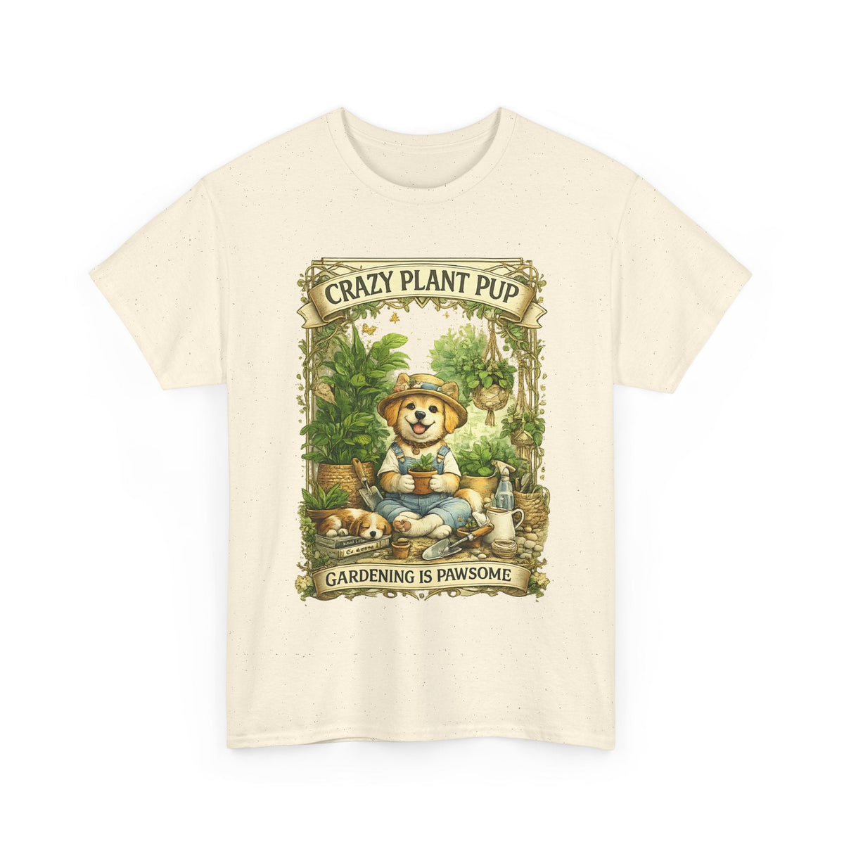 Crazy Plant Pup T-Shirt – Lustiger Hund & Pflanzenfan Grafik-T-Shirt