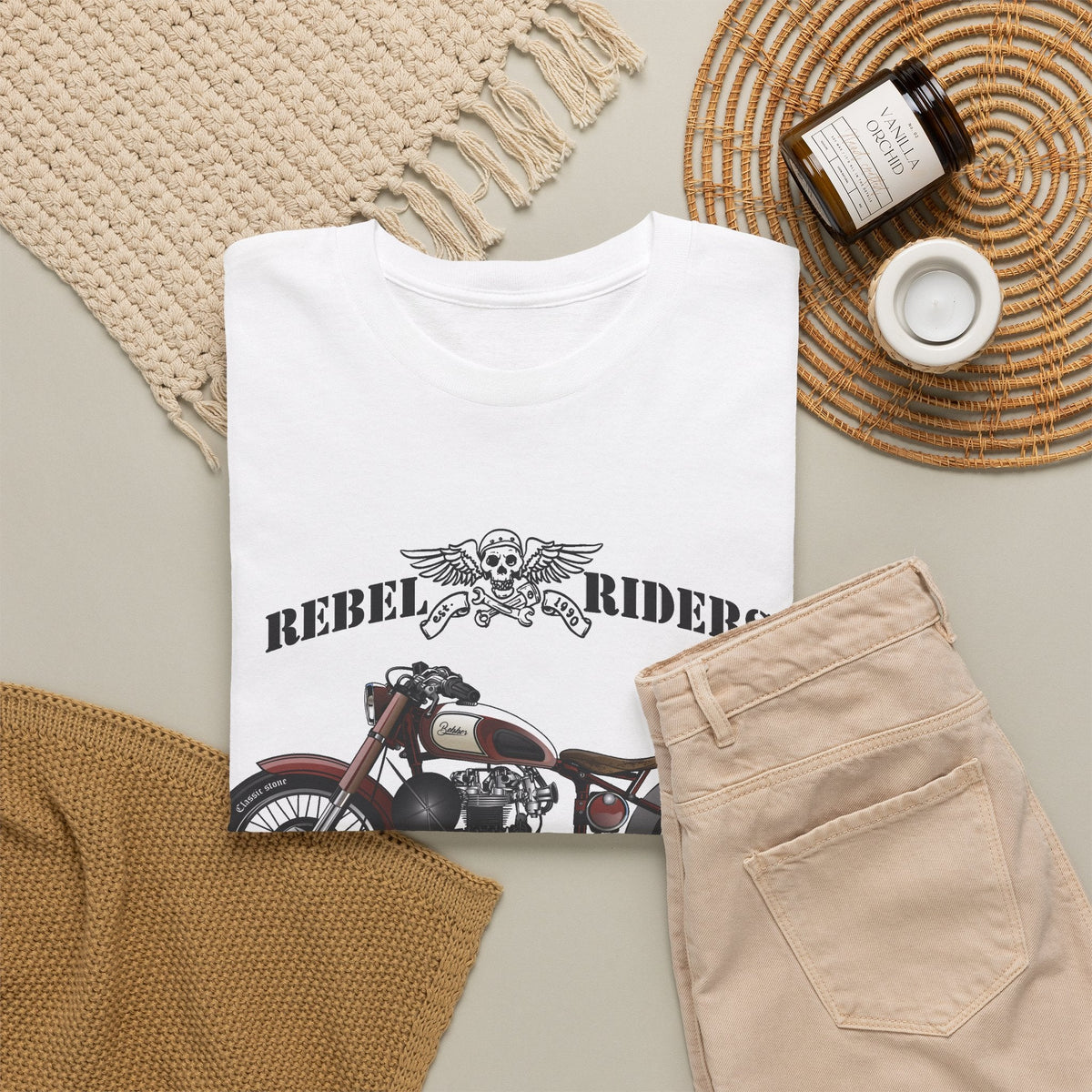 Rebel Riders T-Shirt – Vintage Motorrad & Biker Grafik-T-Shirt