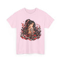 Japanese Samurai Girl T-Shirt – Dunkler Anime-Krieger Grafik-T-Shirt