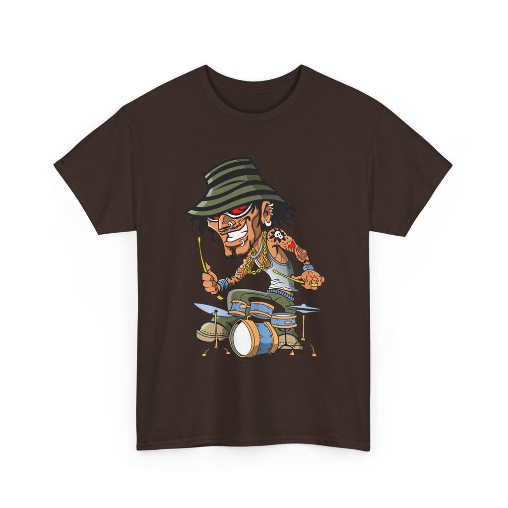 Drummer T-Shirt – Lustiger Cartoon Rock & Musik Grafik-T-Shirt