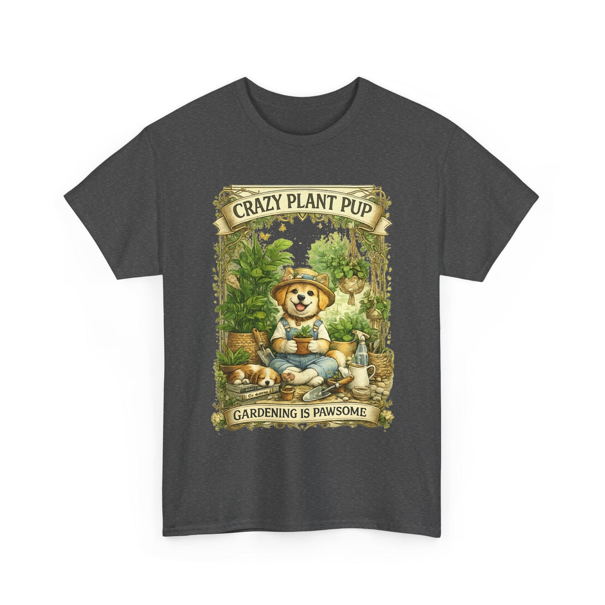 Crazy Plant Pup T-Shirt – Lustiger Hund & Pflanzenfan Grafik-T-Shirt