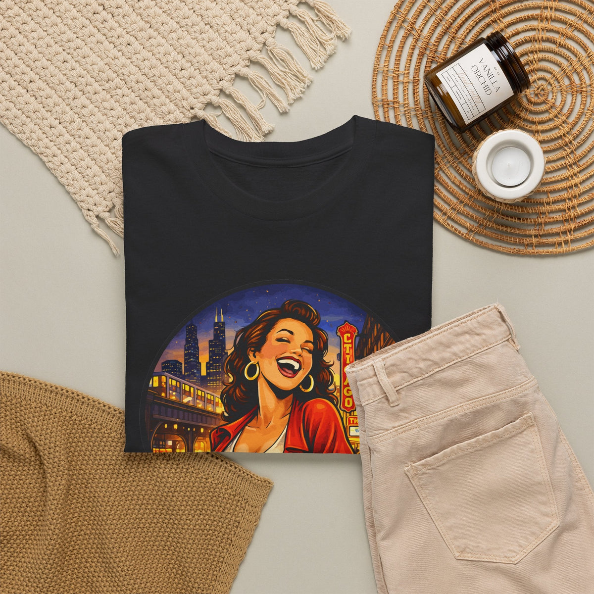 Chicago Skyline T-Shirt – Vintage Retro-Stadt Grafik-T-Shirt