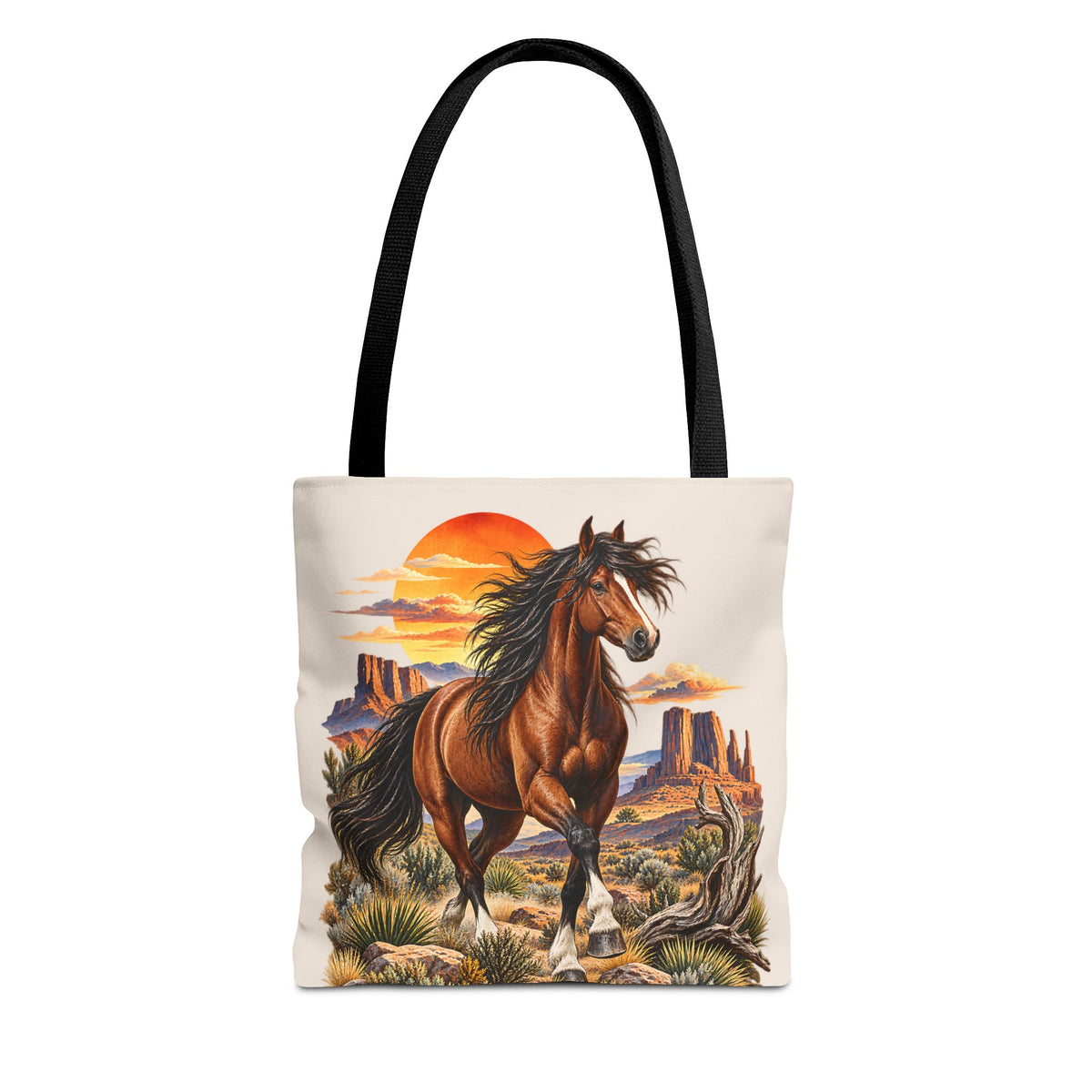 Pferde Stofftasche – Western Wildpferd Einkaufstasche X1