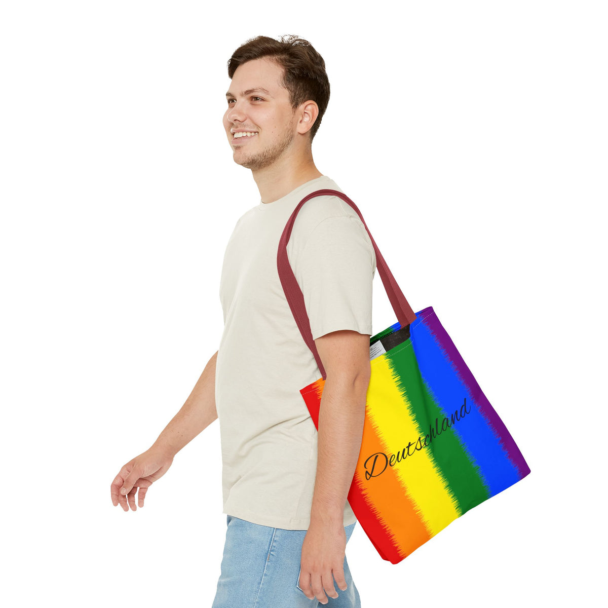 Deutschland Stofftasche – Buntes Regenbogen Design