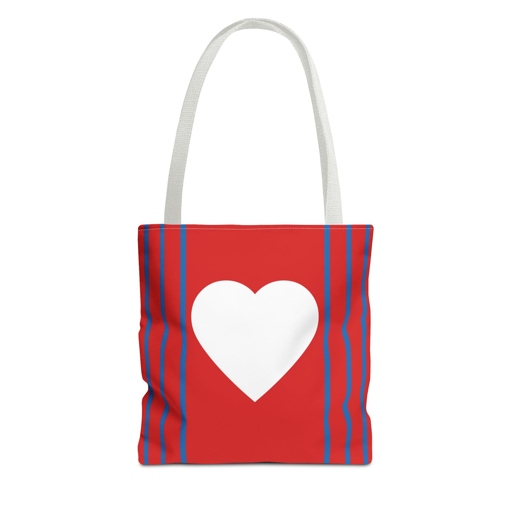 Herz Stofftasche – Rotes Design mit weißem Herz