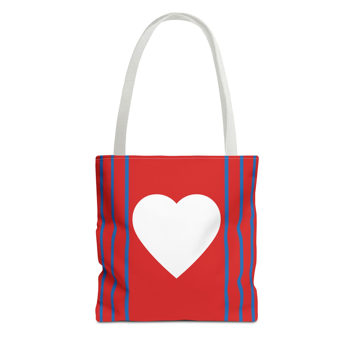 Herz Stofftasche – Rotes Design mit weißem Herz
