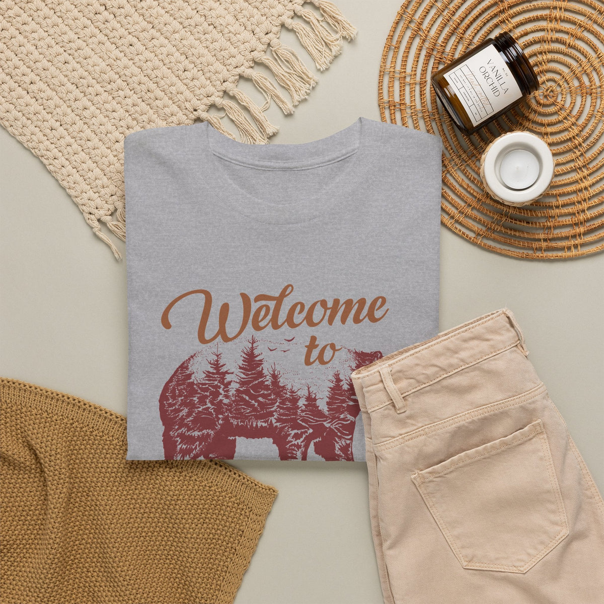 Welcome to California T-Shirt – Vintage Kalifornien-Bär Grafik-T-Shirt