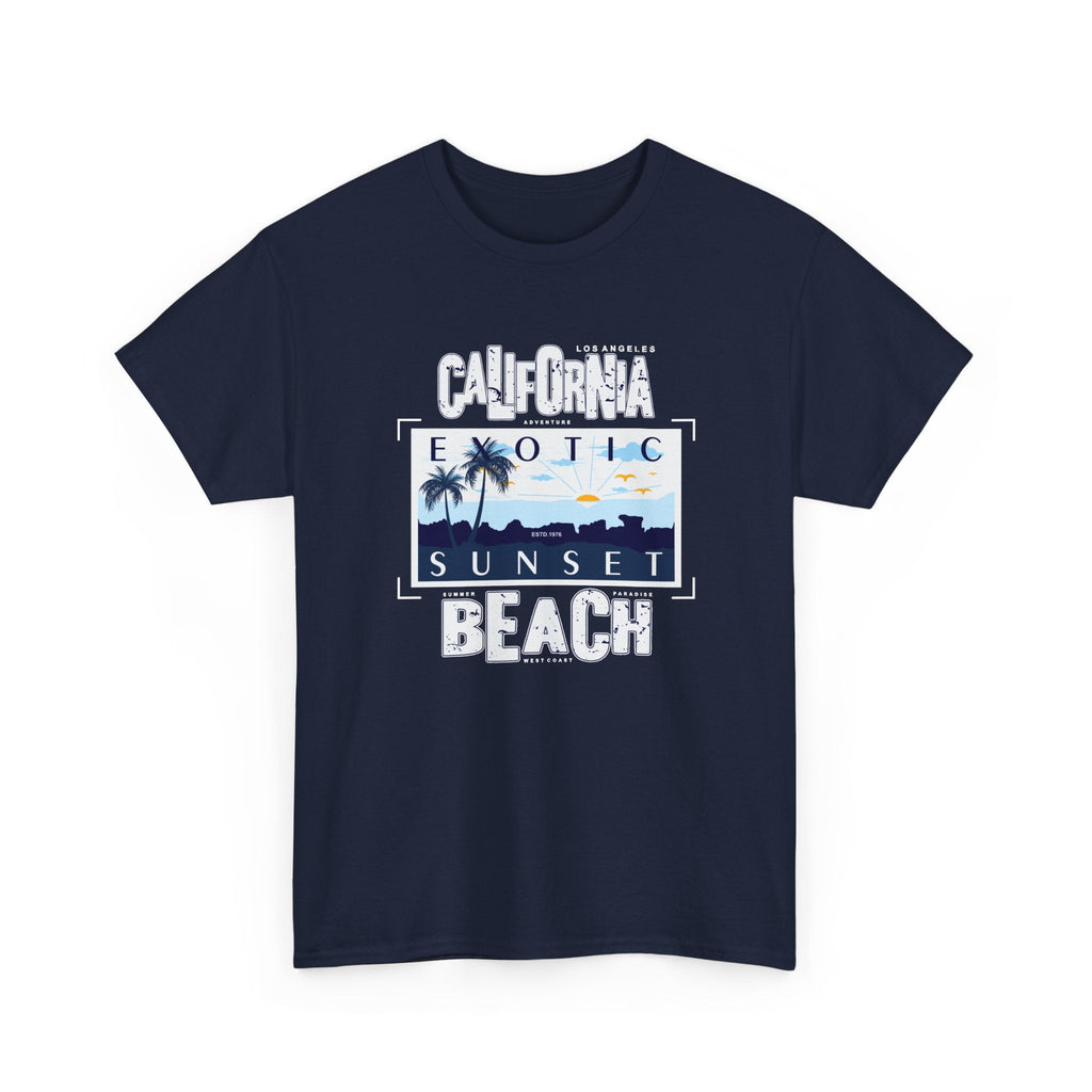Kalifornien Strand T-Shirt – Sonnenuntergang & Küste Grafik-T-Shirt