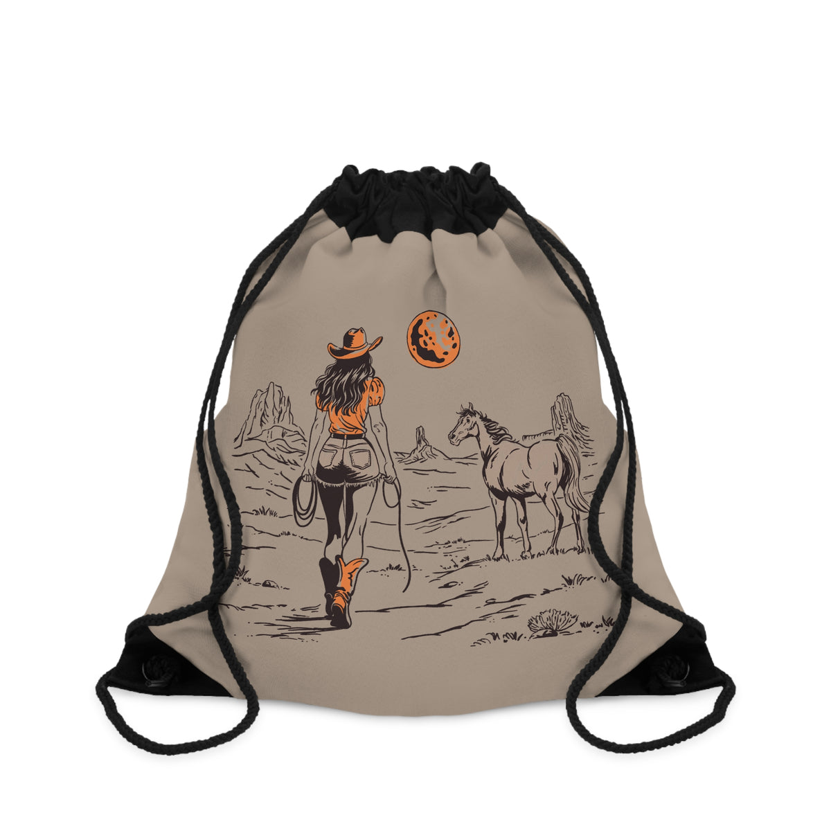Cowgirl Turnbeutel – Western Pferde & Wüsten Design von Kalabula