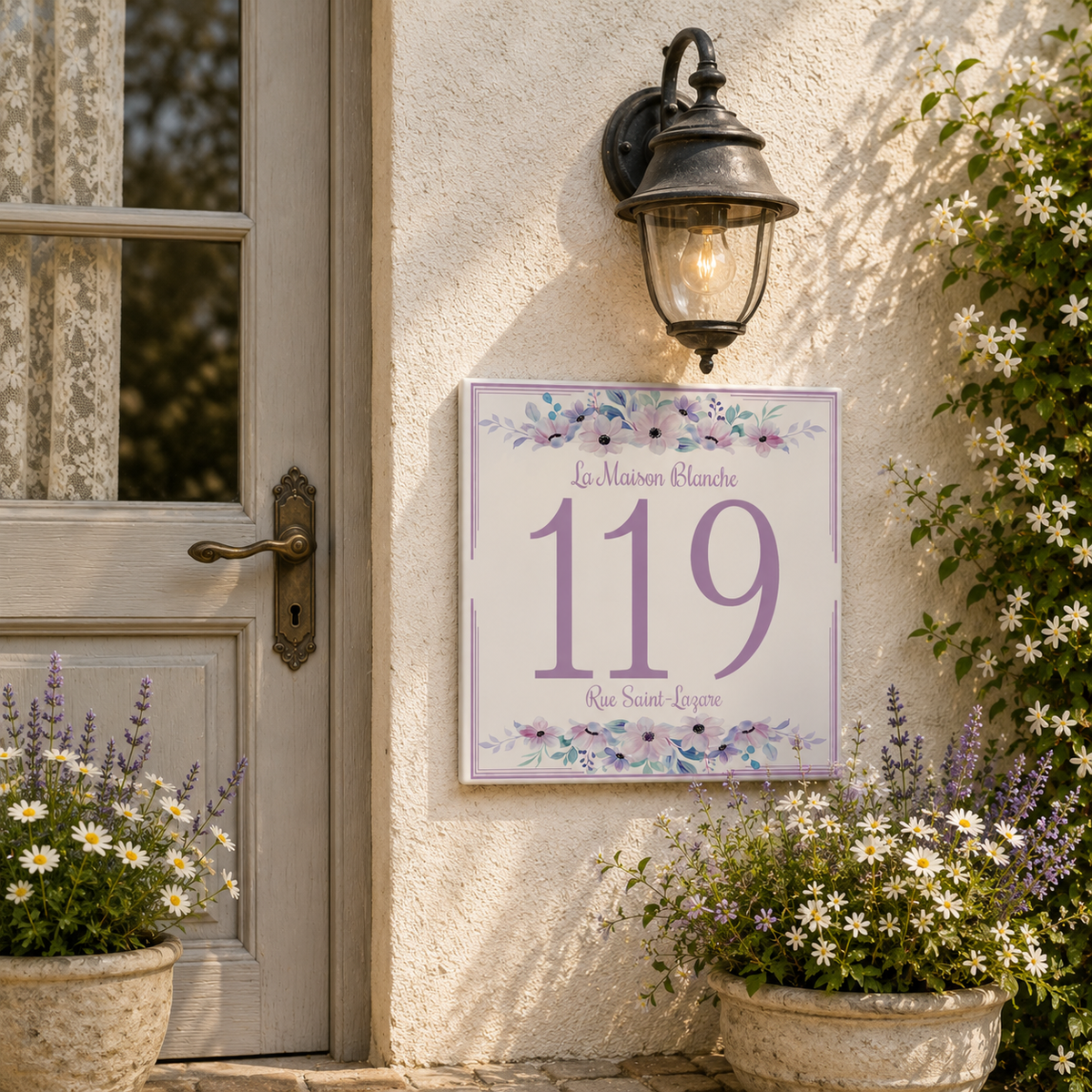 Personalisiertes Hausnummernschild – Mediterranes Keramikdesign P4