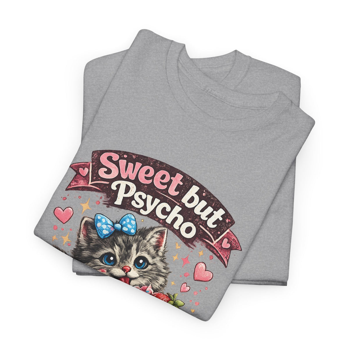 “Sweet But Psycho” T-Shirt – Süße lustige Kawaii-Katze Grafik-T-Shirt