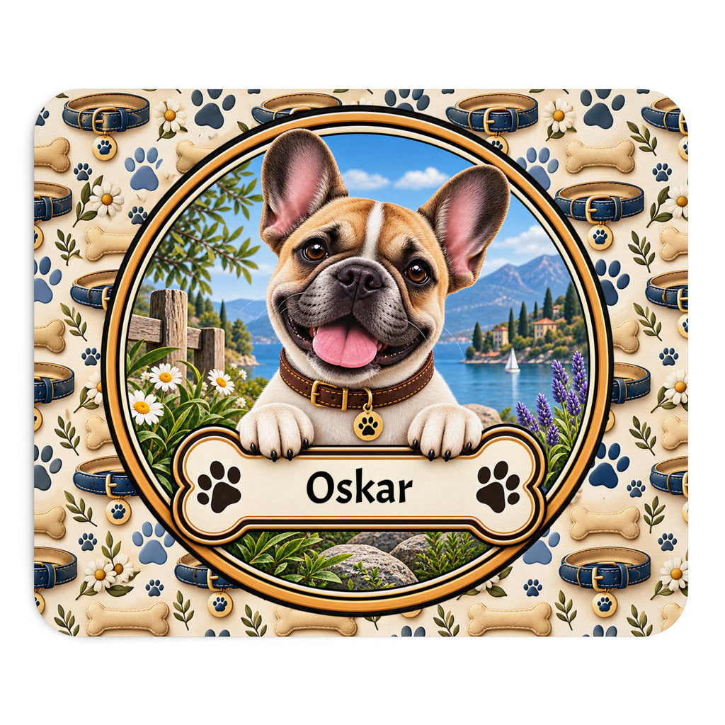 Personalisiertes Französische-Bulldogge-Mousepad mit Name
