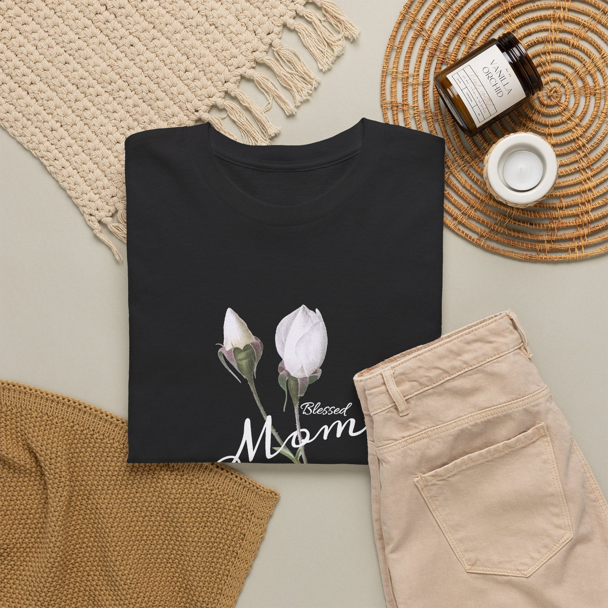 Mom Floral T-Shirt – Minimalistisches Damen-Baumwollshirt Grafik-T-Shirt