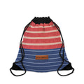 Gestreifter Turnbeutel – Rot Blau Retro Design von Kalabula