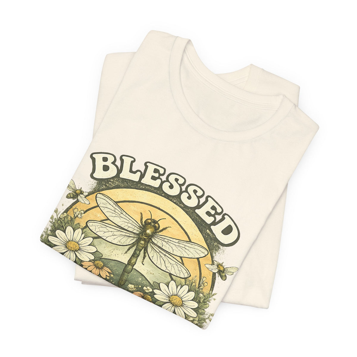 Blessed Dragonfly T-Shirt Blumen & Natur T-Shirt Boho & Glaube T-Shirt Vintage-Botanik Graphic