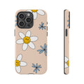 Smiley-Gänseblümchen Robuste Handyhülle – Süßes Retro-Blumendesign
