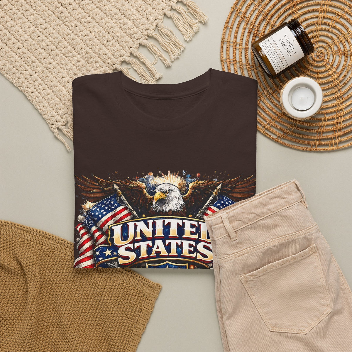 USA Patriotisch T-Shirt – US-Adler & Flagge Grafik-T-Shirt