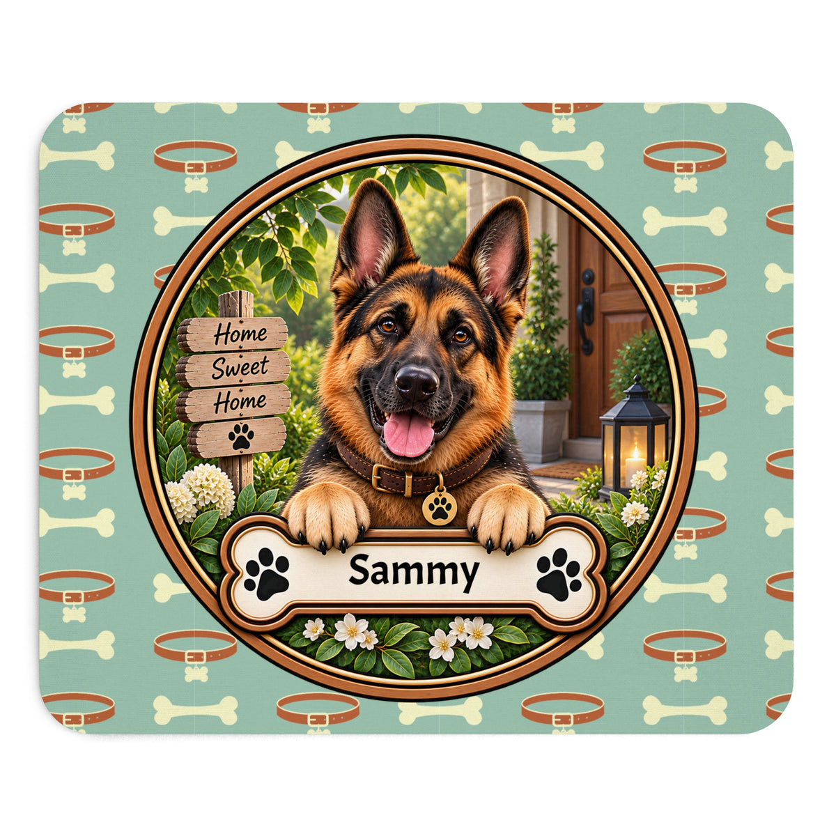 Personalisiertes Hunde-Mousepad mit Name – Schäferhund Design – Mousepad von Kalabula, 23,2 × 19,4 cm