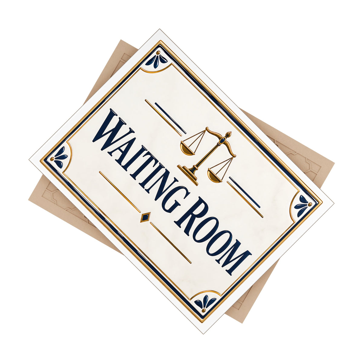 Elegantes Wartezimmer-Schild aus Keramik – Kanzlei & Büro – SE8