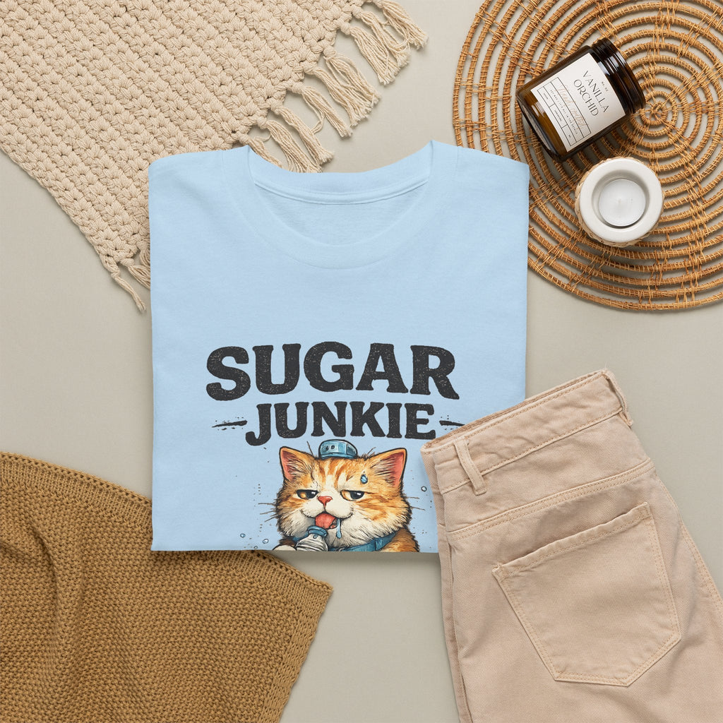 “Sugar Junkie – Diabetic Nightmare” T-Shirt – Lustige Katze Grafik-T-Shirt
