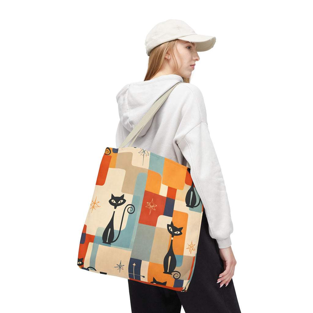 Retro Katzen Stofftasche – Bunte Vintage Katzen Einkaufstasche