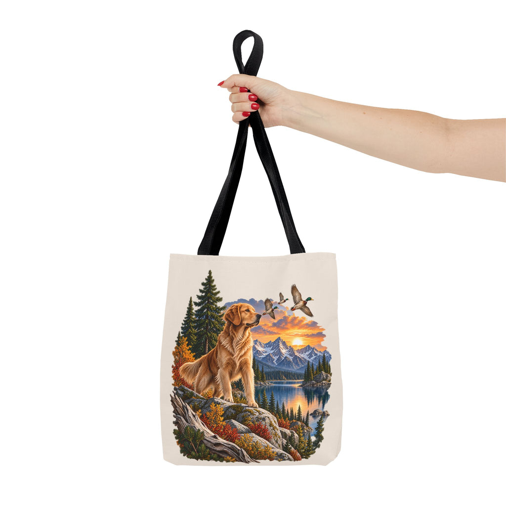 Golden Retriever Stofftasche – Hund & Berge Naturmotiv