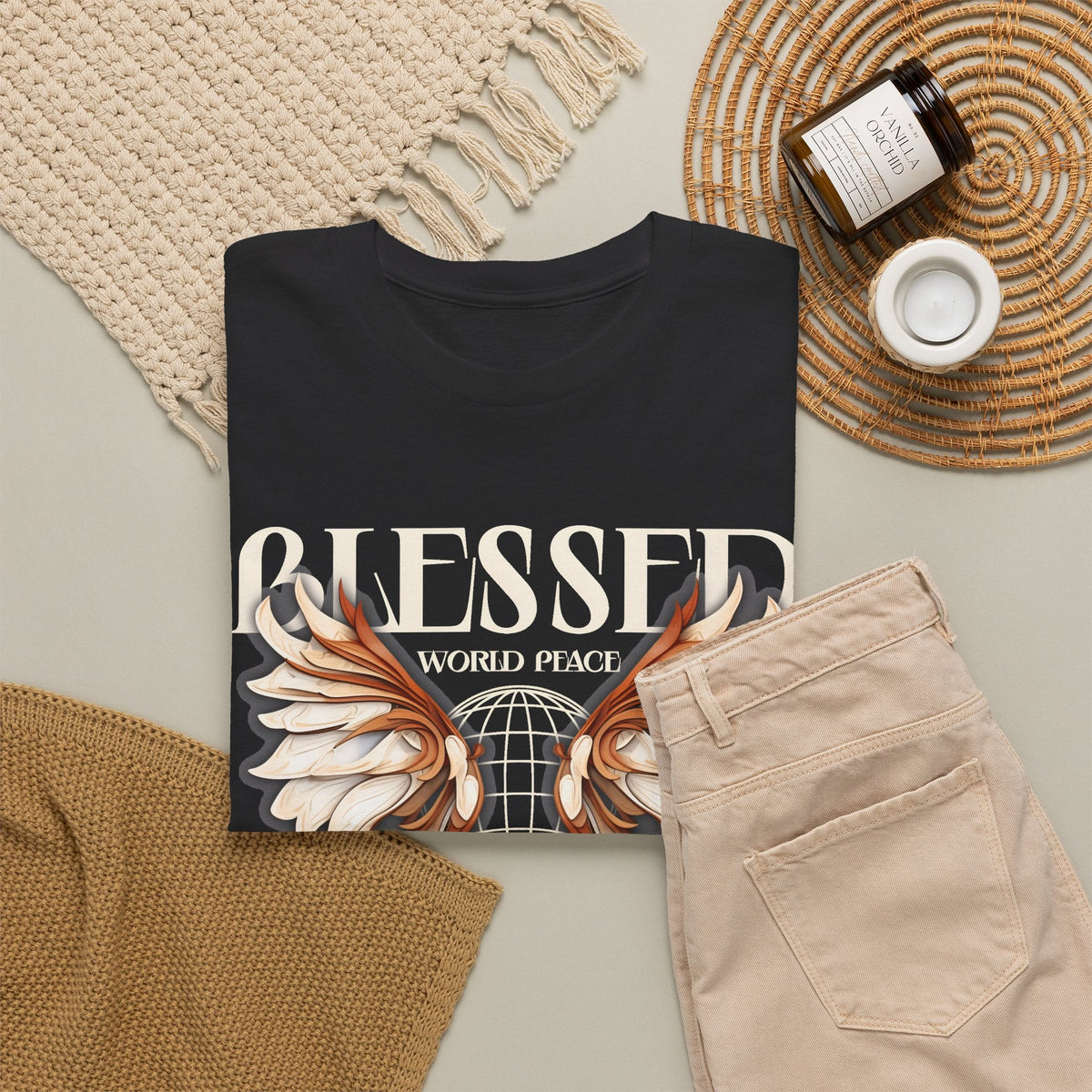Blessed World Peace T-Shirt – Glaube & Frieden Streetwear Grafik-T-Shirt