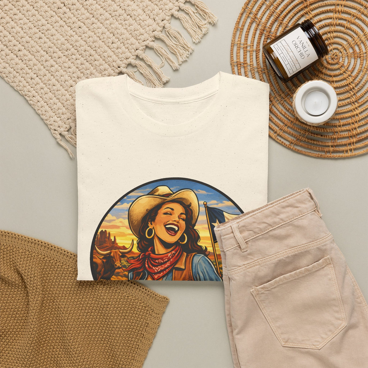 Texas Cowgirl T-Shirt – Vintage Western Texas Grafik-T-Shirt