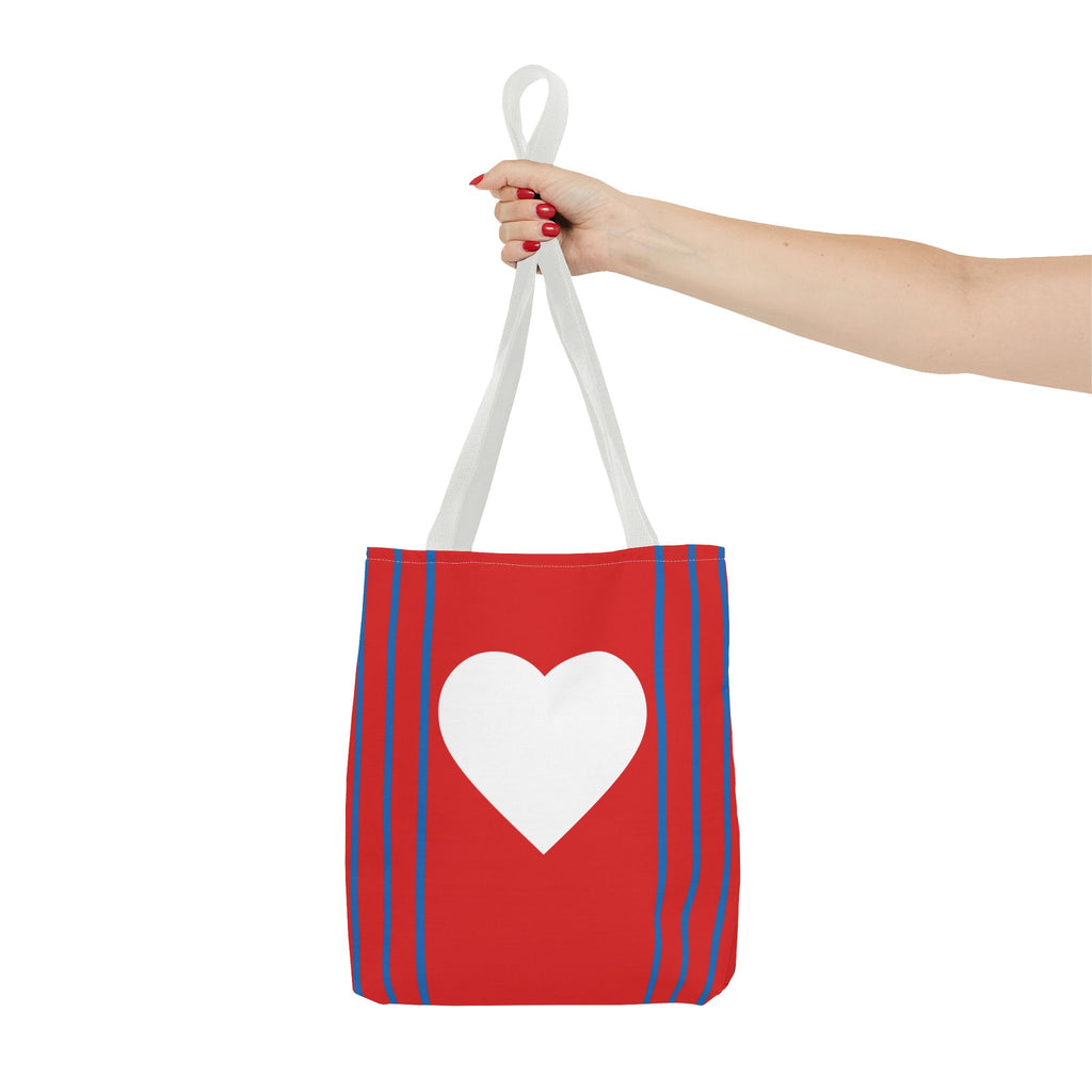 Herz Stofftasche – Rotes Design mit weißem Herz