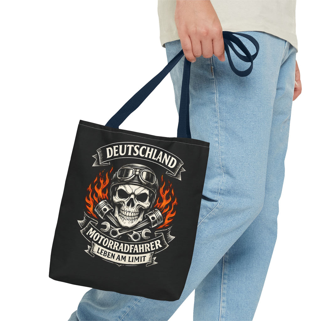 Motorradfahrer Stofftasche – Deutschland Biker Totenkopf Motiv
