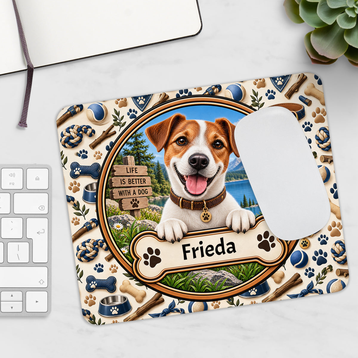 Personalisiertes Jack-Russell-Terrier-Mousepad mit Name
