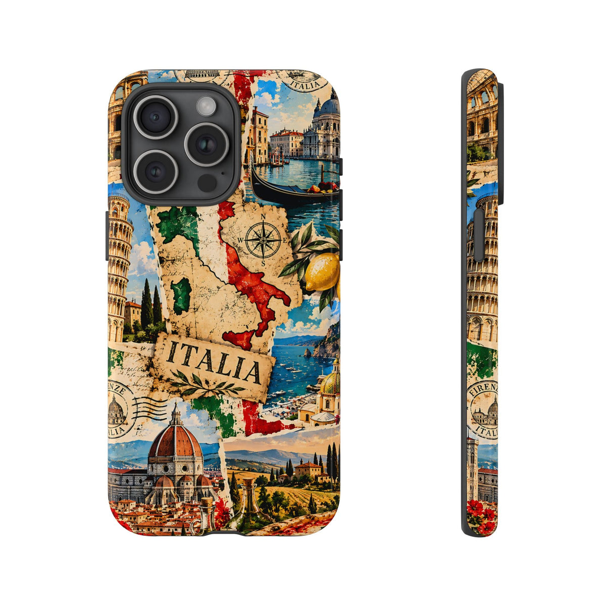Italien-Reise-Collage Handyhülle – Robuste Handyhülle im italienischen Vintage-Stil