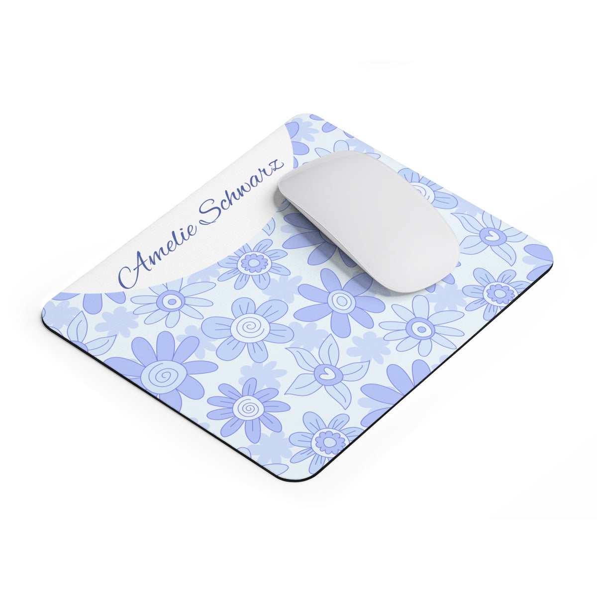 Personalisiertes Blumen Mousepad mit Name – Florales Design – Mousepad von Kalabula, 23,2 × 19,4 cm