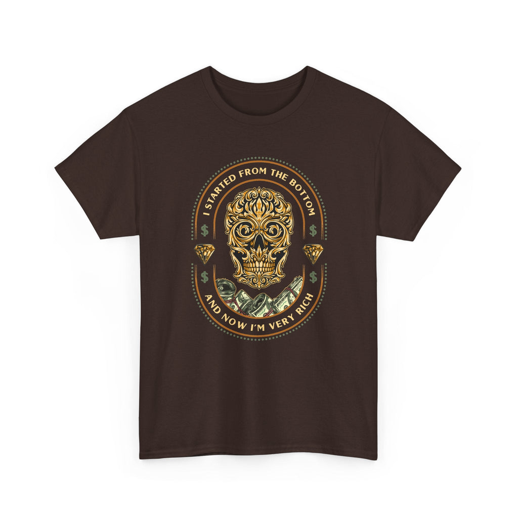 “Started From the Bottom” Skull T-Shirt – Vintage Biker Grafik-T-Shirt