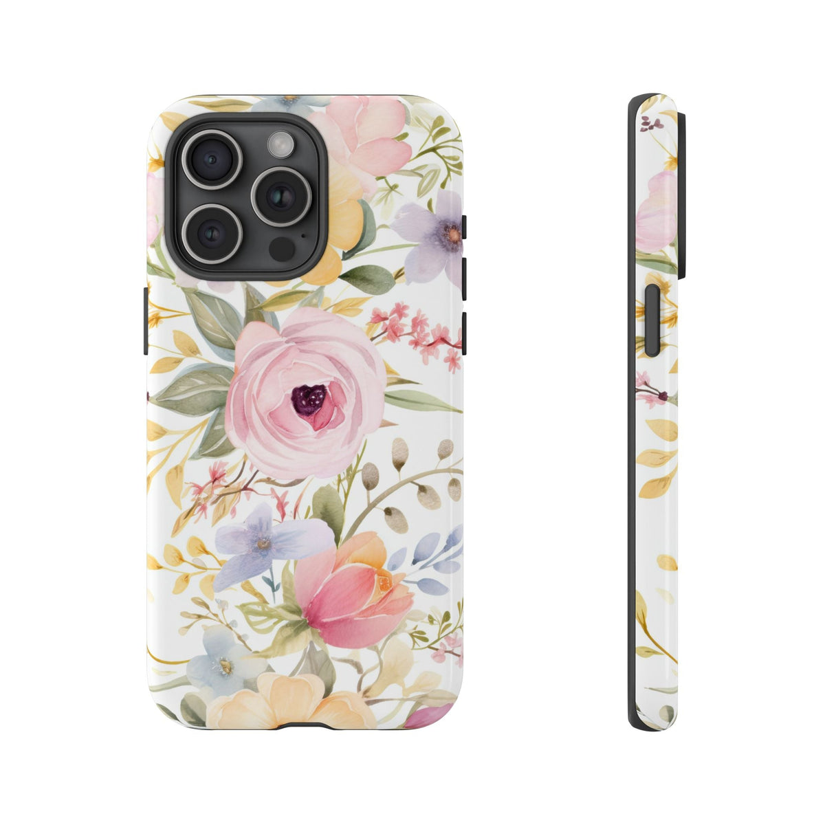Pastellblumen Robuste Handyhülle – Aquarell-Blumendesign