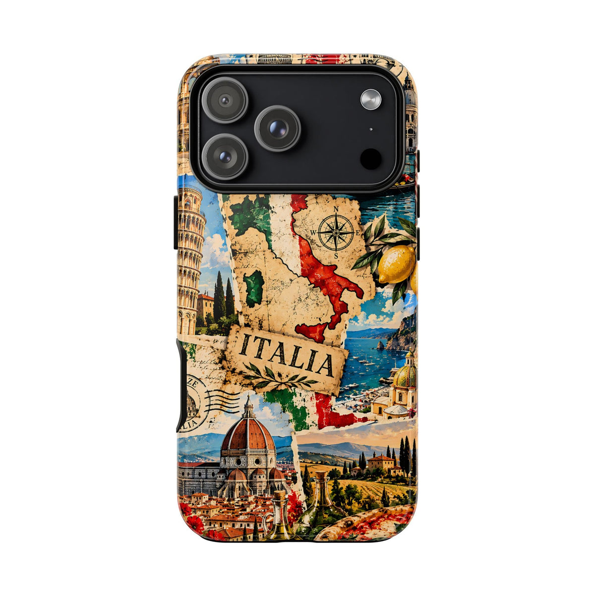 Italien-Reise-Collage Handyhülle – Robuste Handyhülle im italienischen Vintage-Stil