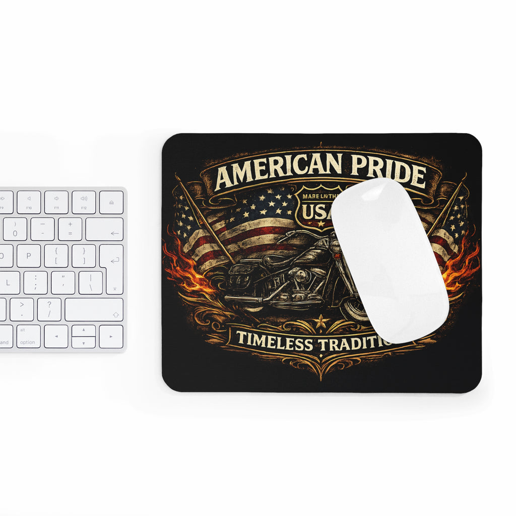 American Pride Mousepad – USA Motorrad Biker Design – Mousepad von Kalabula, 23,2 × 19,4 cm