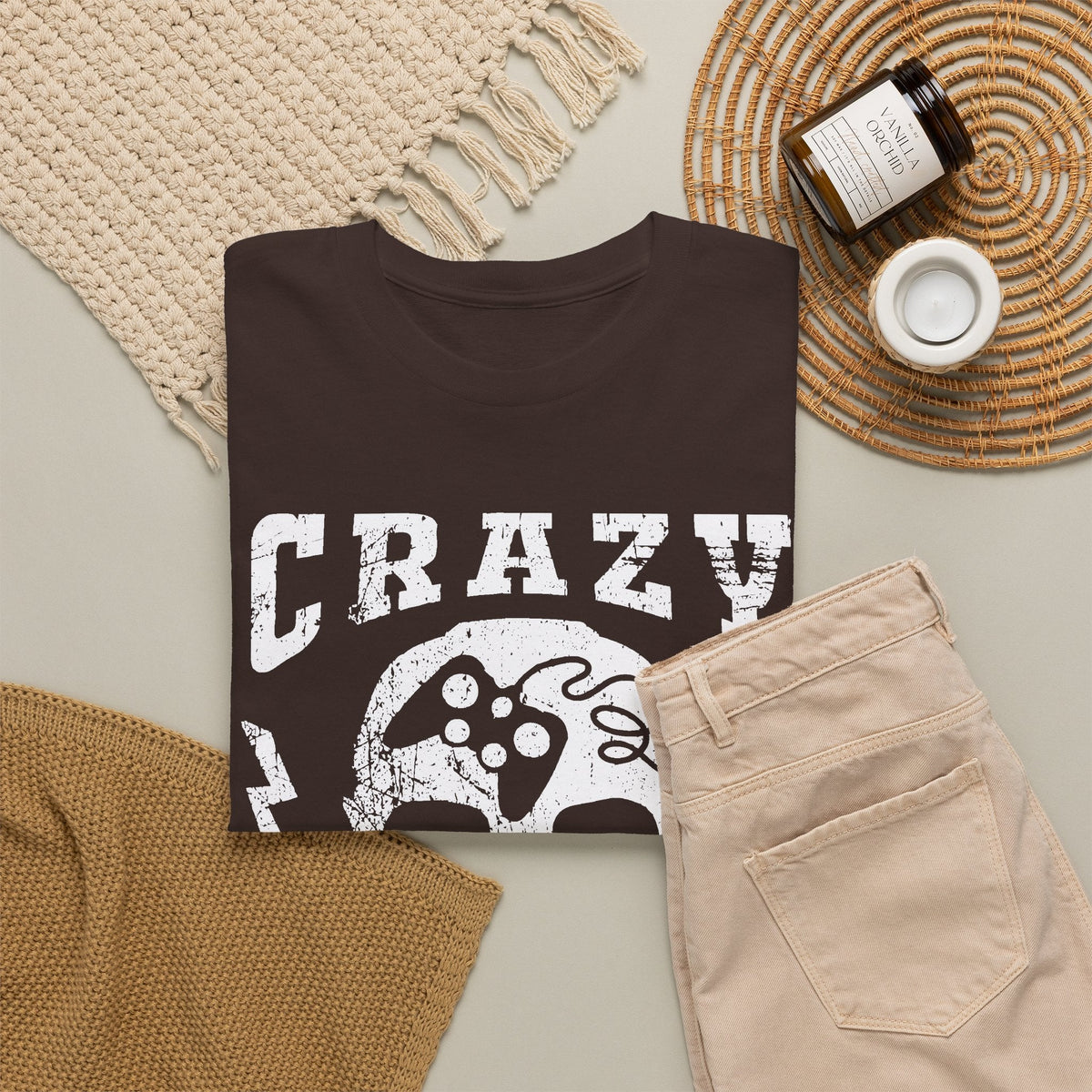 Crazy Gamer T-Shirt – Totenkopf Gaming Streetwear Grafik-T-Shirt