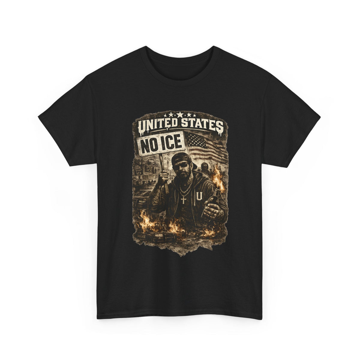 No ICE T-Shirt – USA Statement Streetwear Grafik-T-Shirt