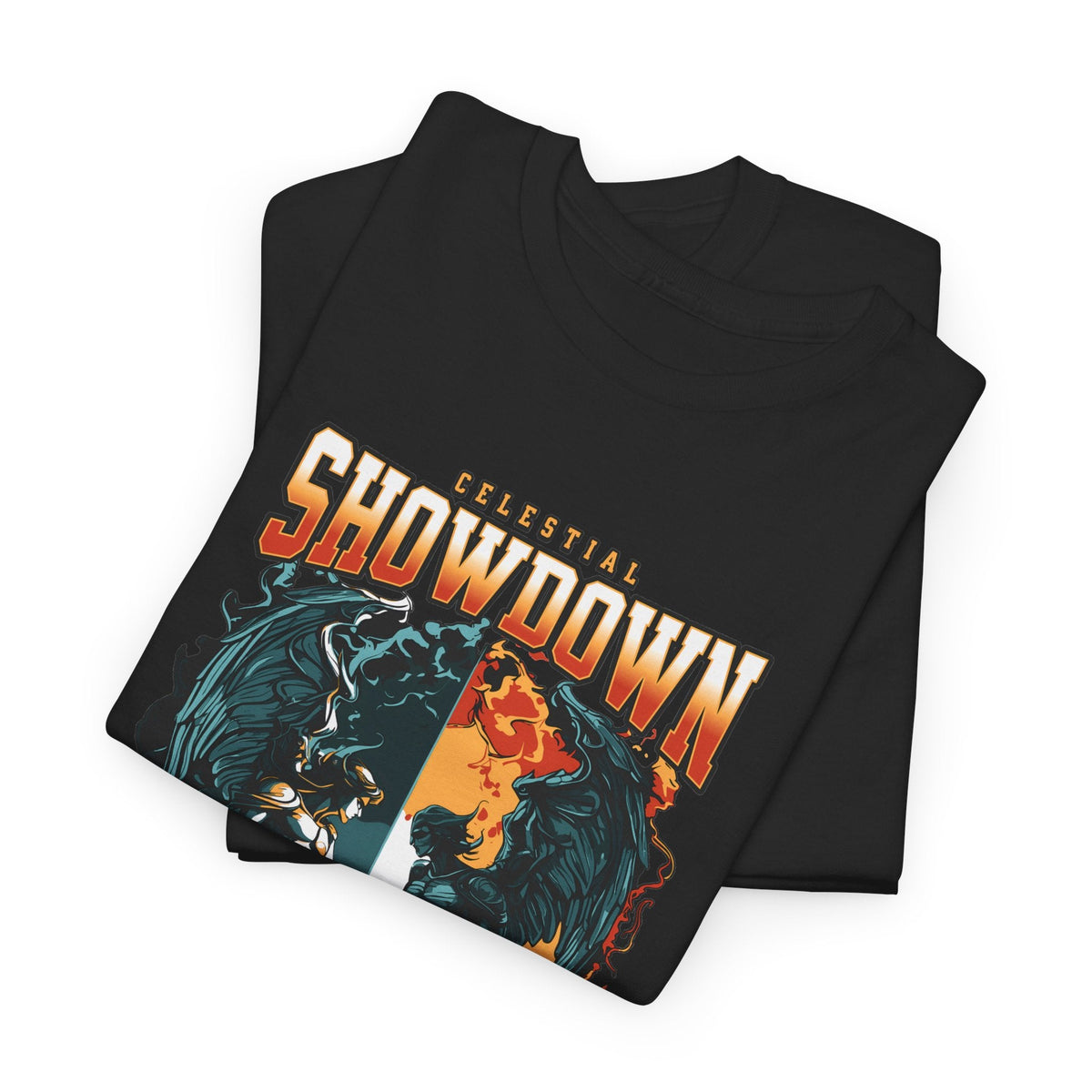 Angel vs. Demon T-Shirt – Dark Fantasy Engel vs. Dämon Grafik-T-Shirt