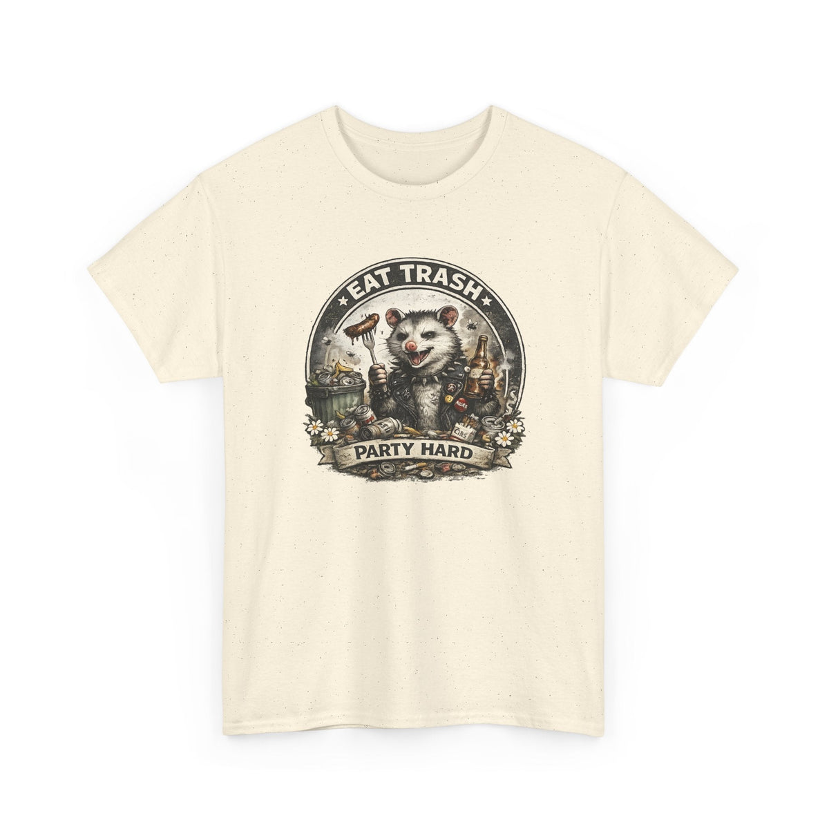 “Eat Trash, Party Hard” Opossum T-Shirt – Lustiges Grafik-Design T-Shirt