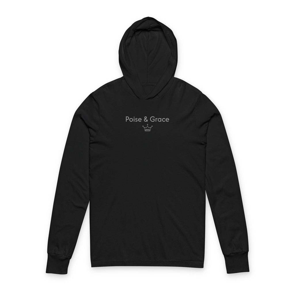 Poise & Grace Hooded Long Sleeve Tee — Minimalistisches Kronenmotiv – Kalabula