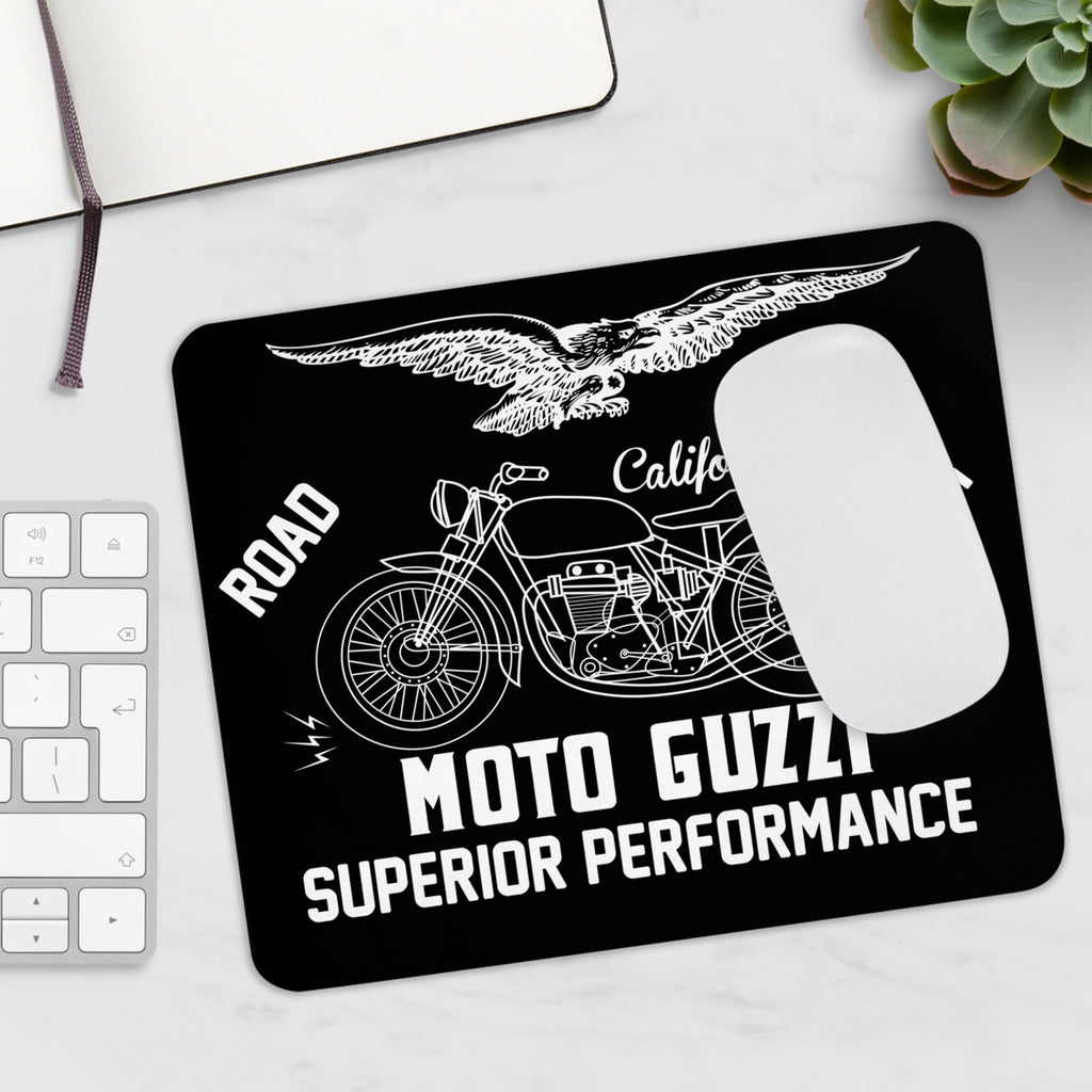 Moto Guzzi California Mousepad – Retro Motorrad Design – Mousepad von Kalabula, 23,2 × 19,4 cm