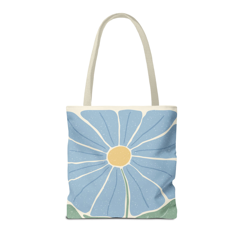 Blaue Blumen Stofftasche – Modernes Floral Design