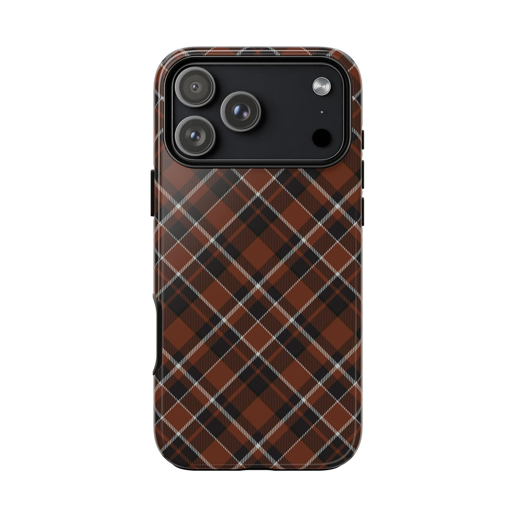 Braunes Karo Handyhülle – Robuste Handyhülle mit klassischem Tartan