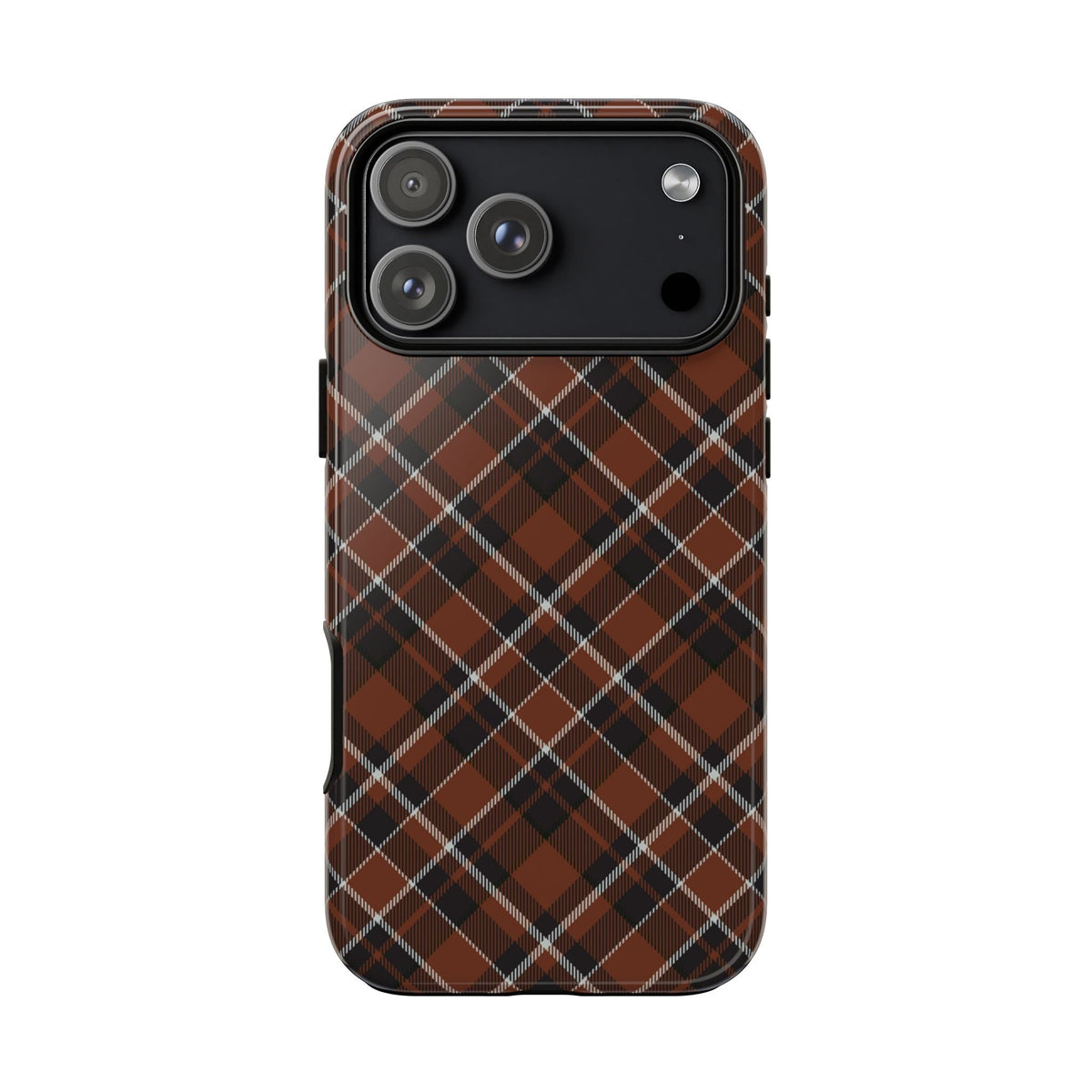 Braunes Karo Handyhülle – Robuste Handyhülle mit klassischem Tartan