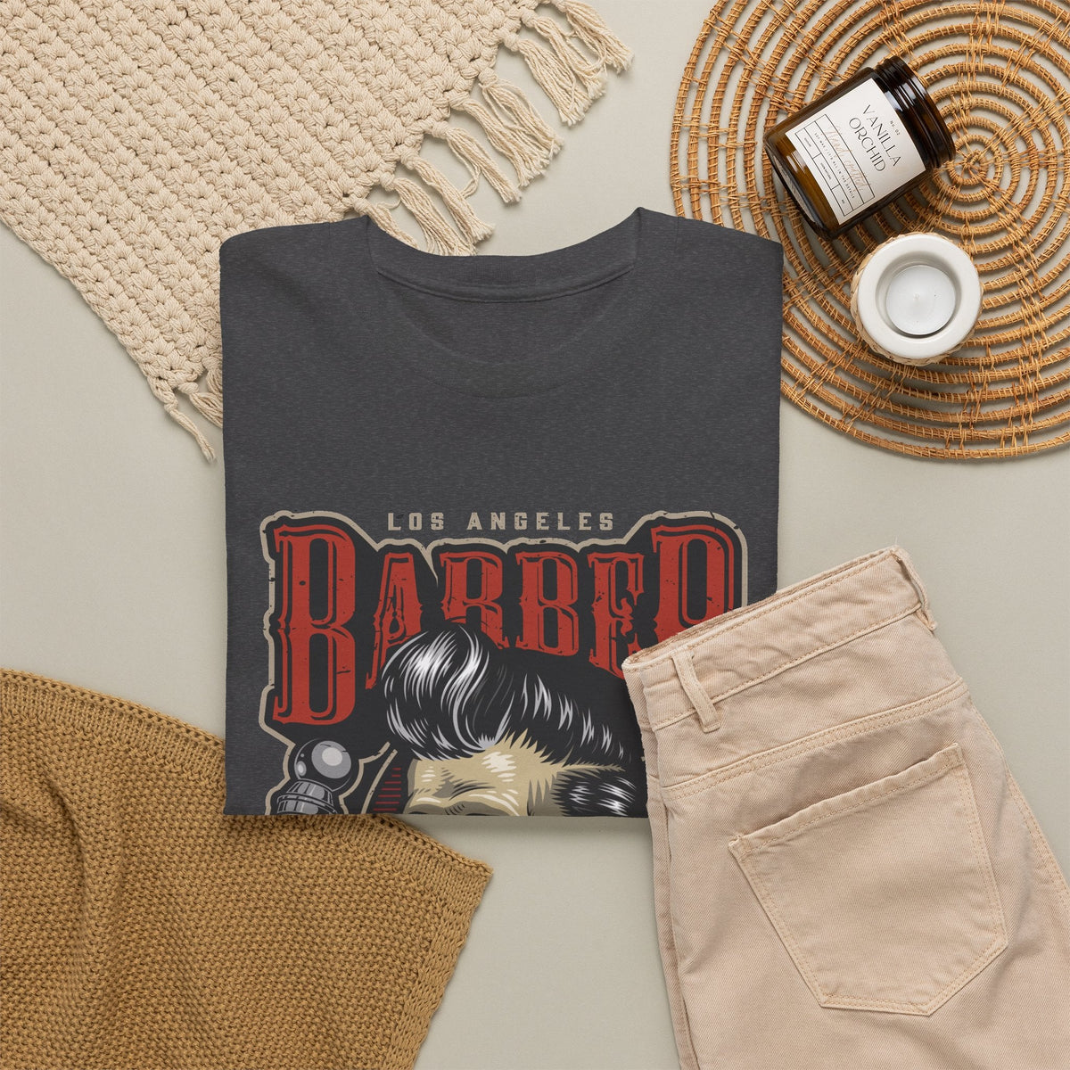 Barber Skull T-Shirt – Vintage Barbershop Grafik-T-Shirt