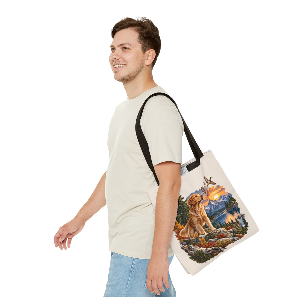 Golden Retriever Stofftasche – Hund & Berge Naturmotiv